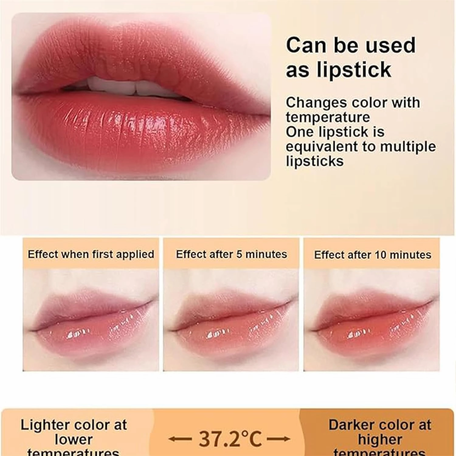 Remainder Lipstick, Beneficial Lip Stain, Transparente Transferproof Gold Crystal Color Changing Lip Stick, 24 Hours Long Lasting Moisturizing, Deep Nourishment, Non-sticky (2pcs)