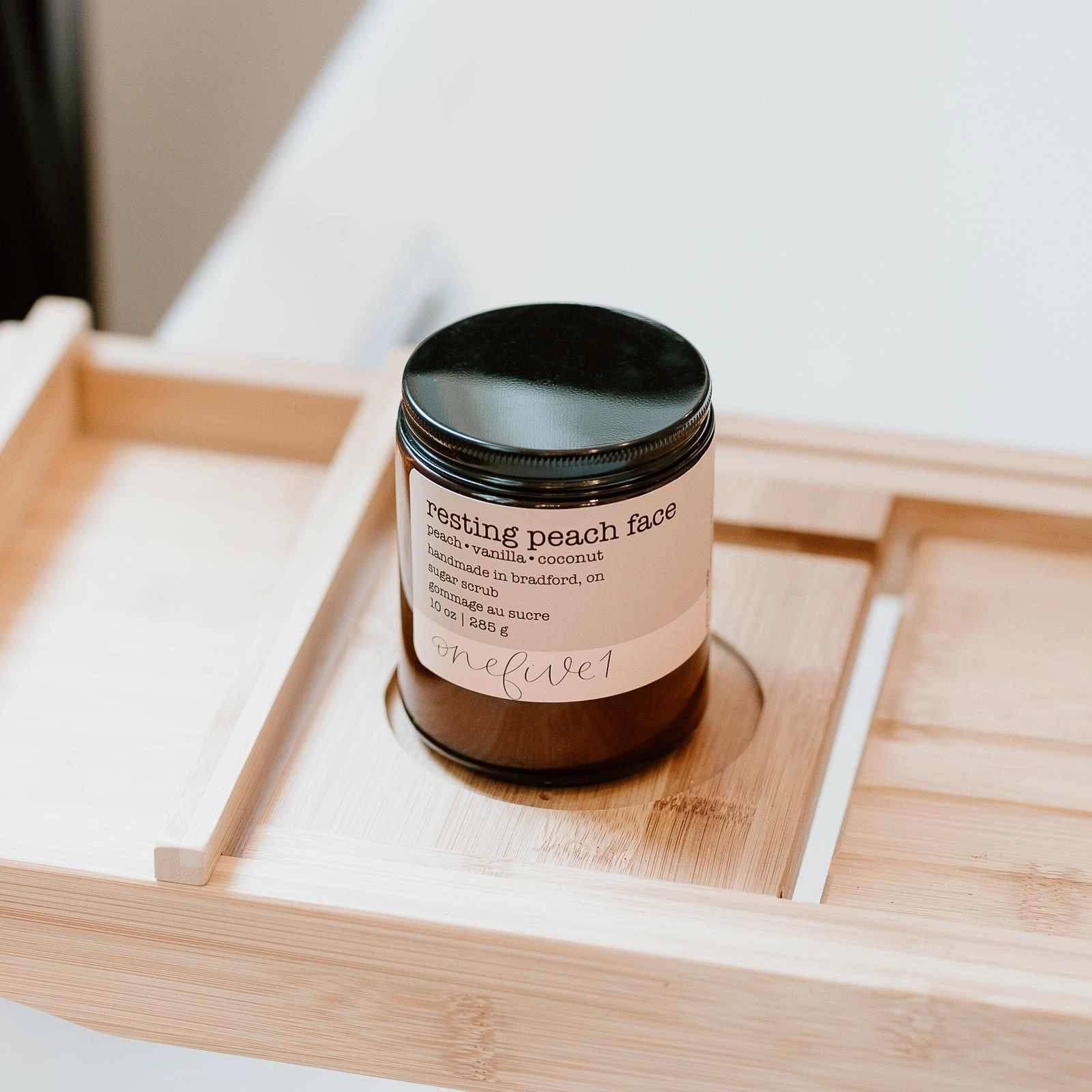 resting peach face sugar scrub