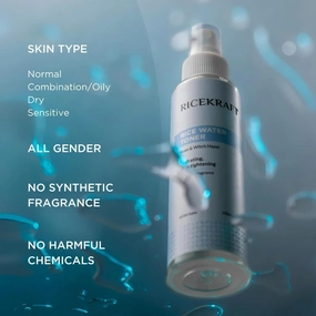Rice Kraft Refreshing Rice Water Toner | Korean Face Toner Plus Mist for Glowing Skin| Hydrating and Pore Tightening| for Men and Women| All Skin Types |100ml