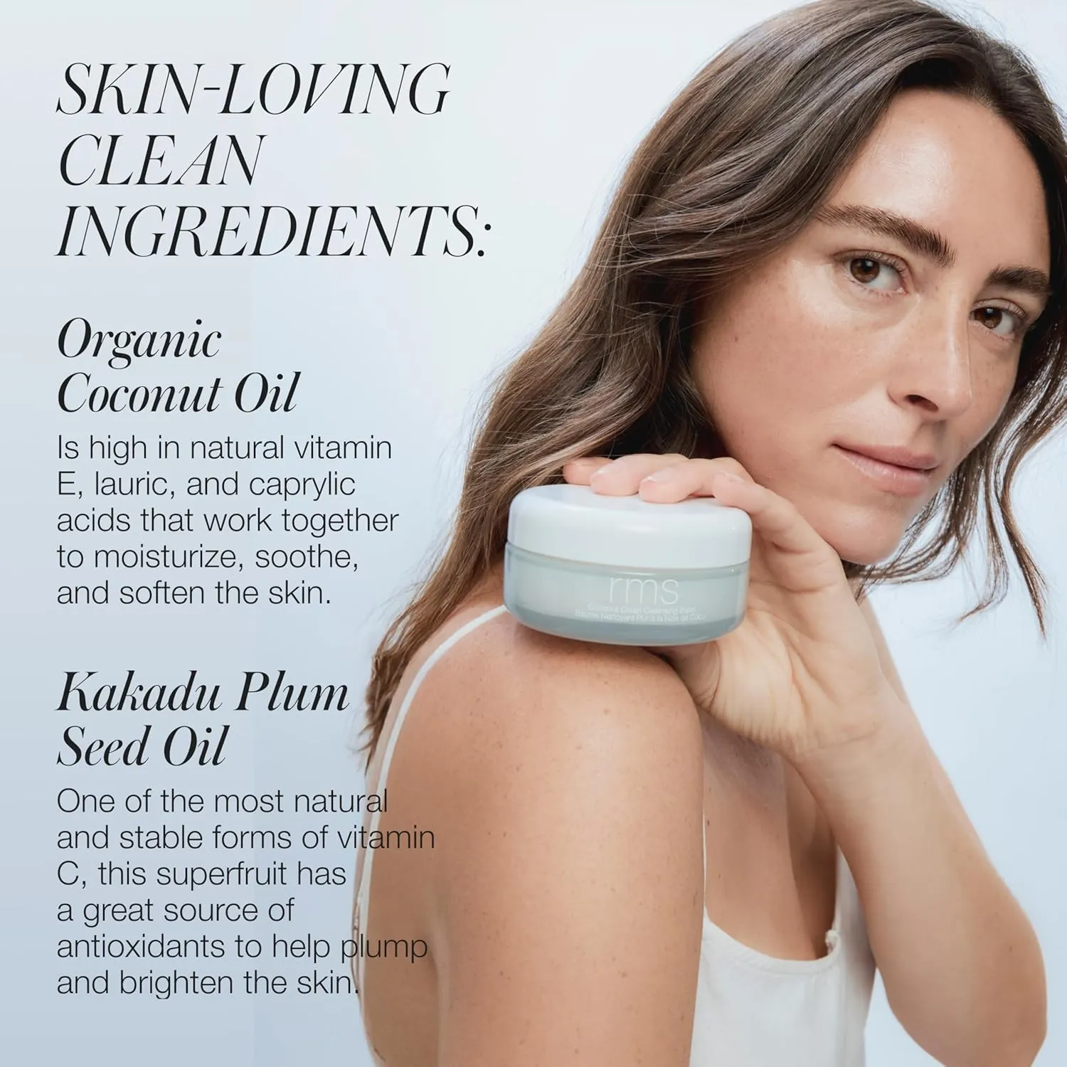 RMS Beauty Coconut Clean Cleansing Balm - Balm to Oil Cleanser with Organic Coconut Oil, SPF & Makeup Remover, Silicone-Free Hydrating Facial Cleanser, Hypoallergenic, Clean Beauty