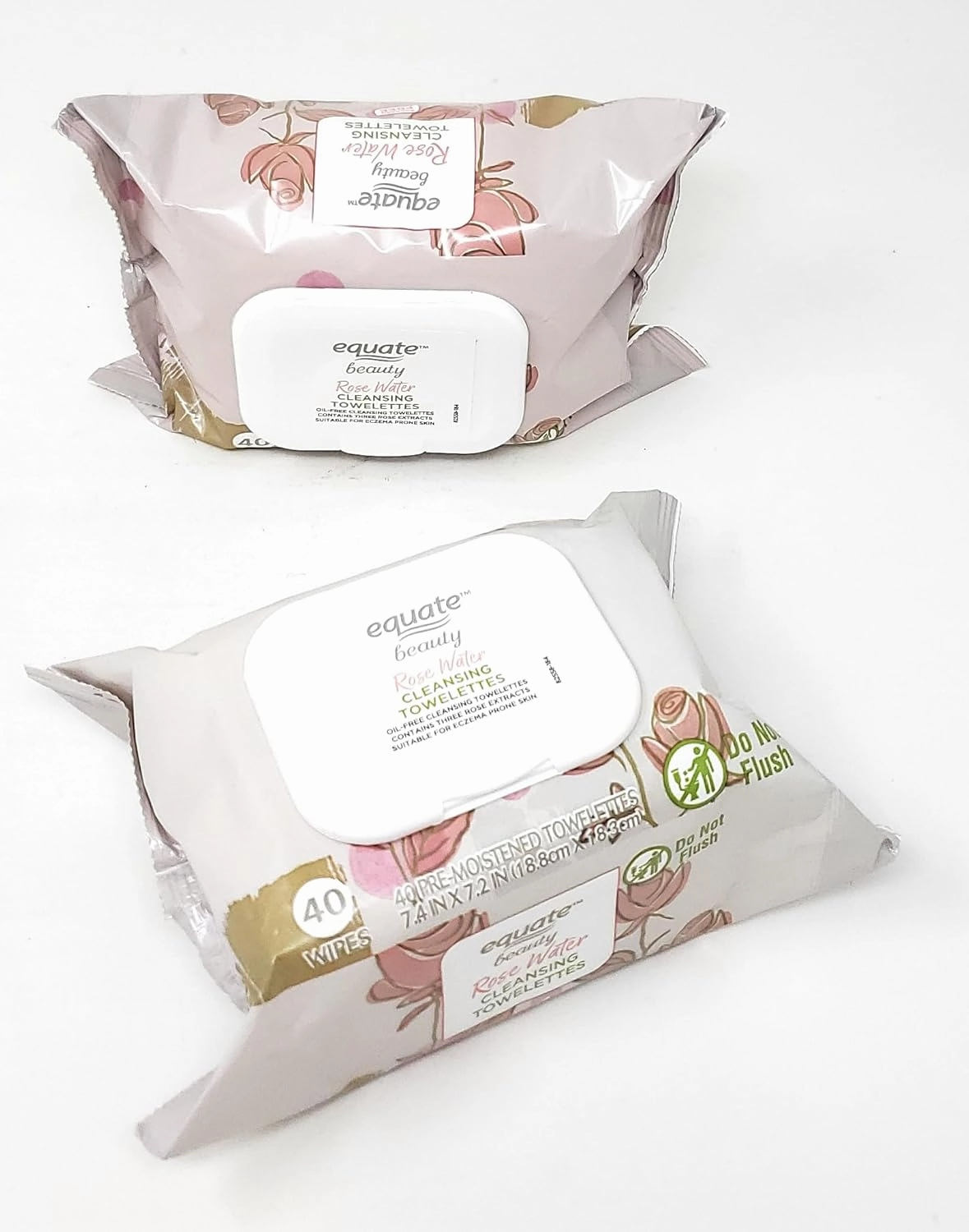 Rose Water Cleansing Towelettes, 40 Count (Pack of 2)