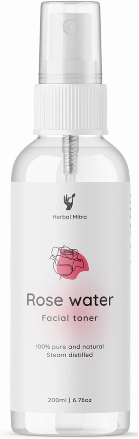 Rose Water Toner Mist 200 ML | Deep Hydration, Refreshing & Soothing | Pure & Natural, Alcohol Free, for Women & Men | Pack of 1 (200 ML)