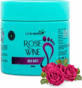 Rose Wine Pedicure & Manicure Herbal Sea Salt Soak for Relaxation & Refreshing Skin, Enriched with Rose Petal Oil (200 g)