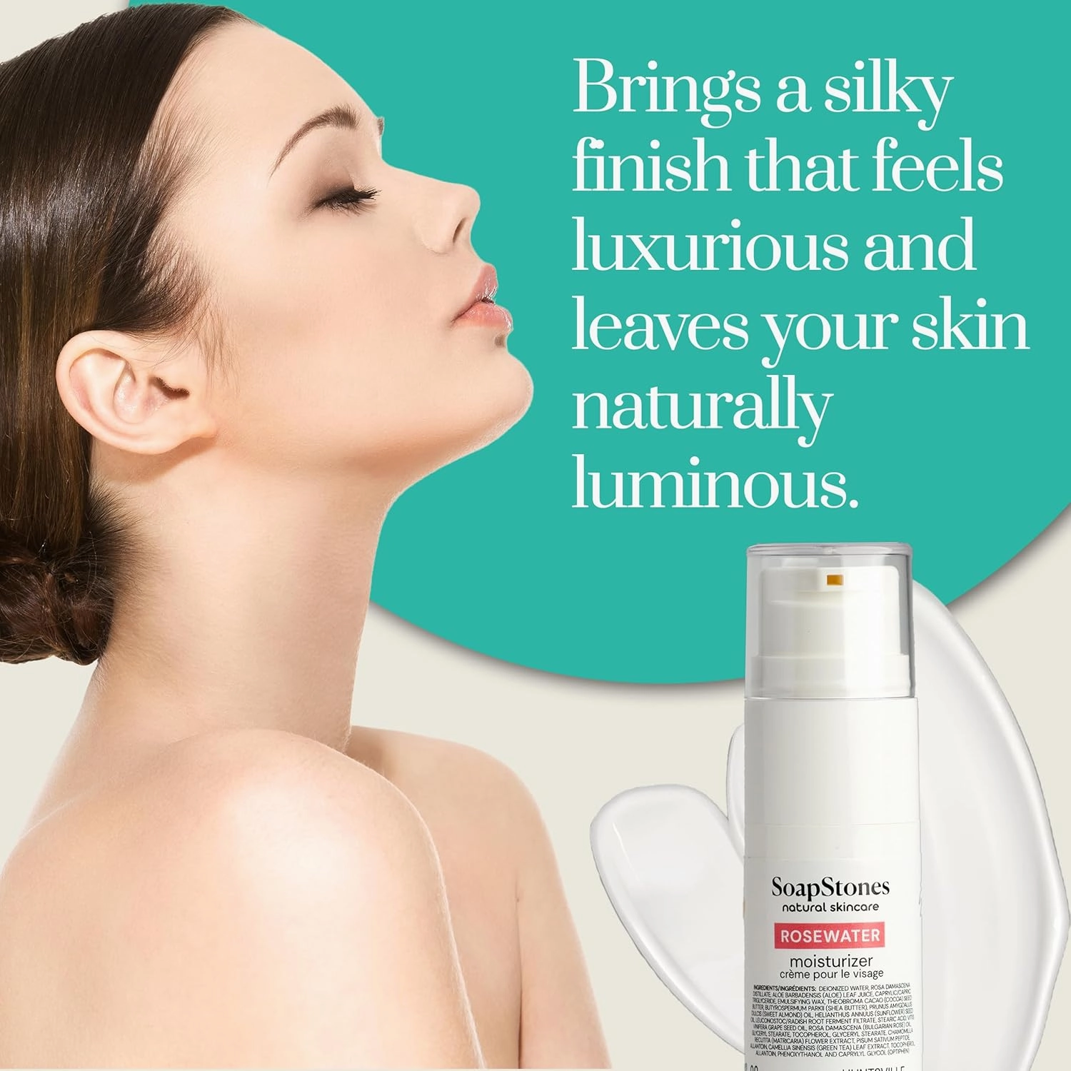 Rosewater Moisturizer - 2 oz - Soothing & Hydrating Skin, Reducing Redness & Inflammation