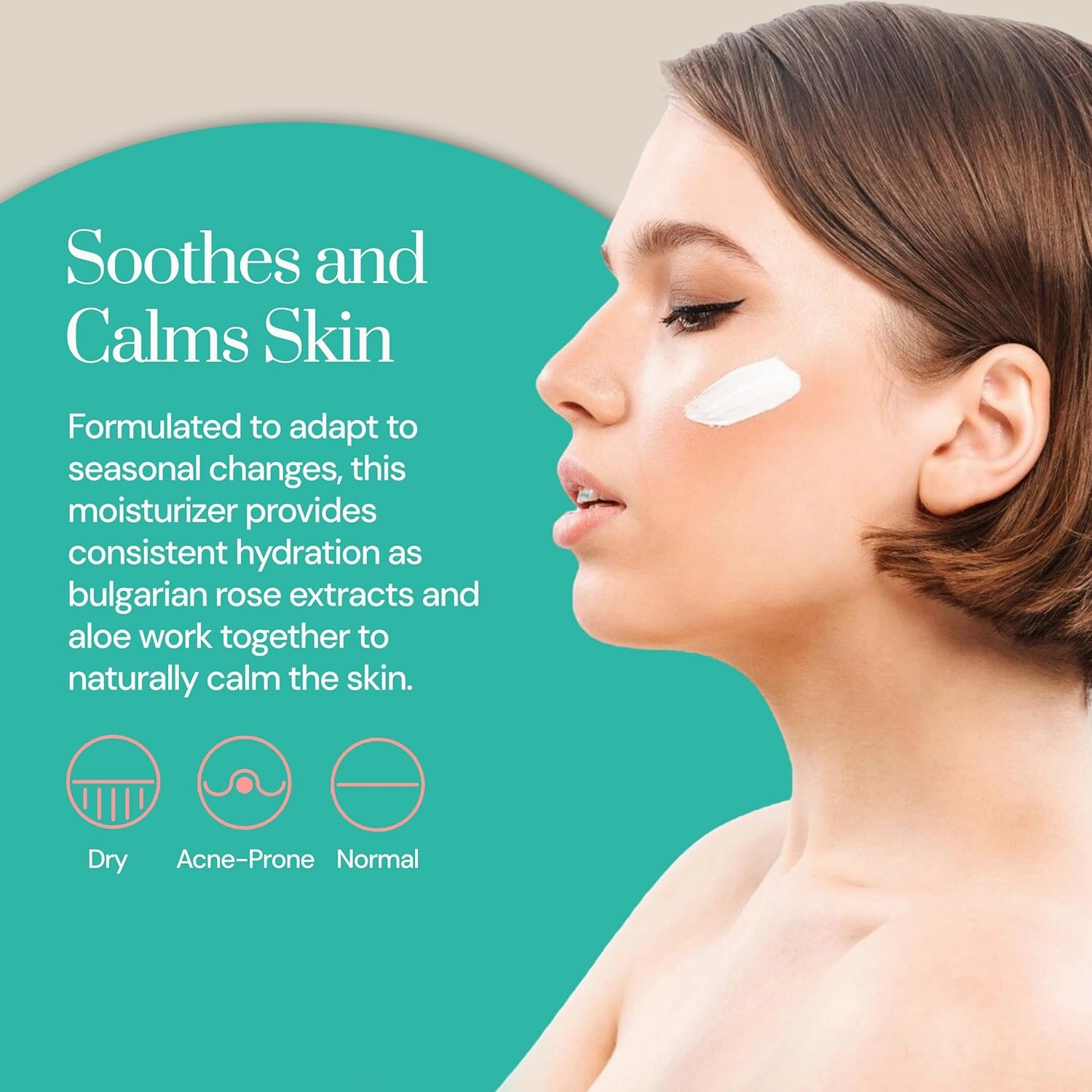 Rosewater Moisturizer - 2 oz - Soothing & Hydrating Skin, Reducing Redness & Inflammation