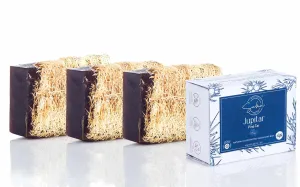 SABUN CO. [3 Pack] Pine Tar with Loofah Soap Bar - Natural Exfoliating Bar Nourishing, Hydrating, Moisturizing Handmade Soap For Face and Body [4.4 oz - 125 gr x 3]