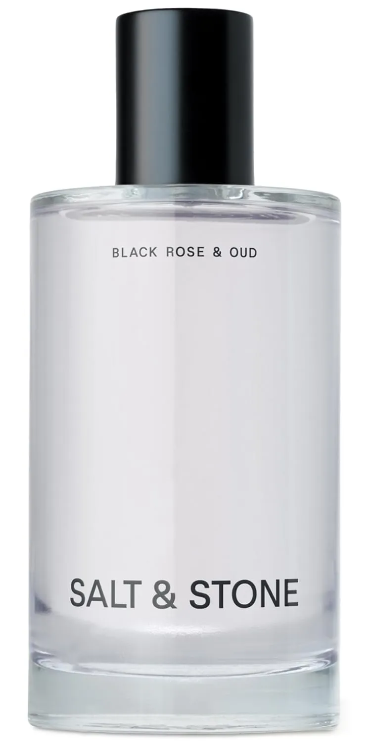 Salt & Stone Body Mist, Black Rose & Oud Scent, Skincare Infused Perfume Hair & Body Spray for Women and Men, Hydrating Fragrance with Glycerin and Red Algae, Vegan, Cruelty Free, 3.4 fl oz