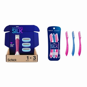 Schick Hydro Silk Trimstyle Bikini Razors with Trimmer & Touch-Up Exfoliating Dermaplaning Tool, Face & Eyebrow Razor with Precision Cover- 3 Count | Dermaplaning Razor For Women