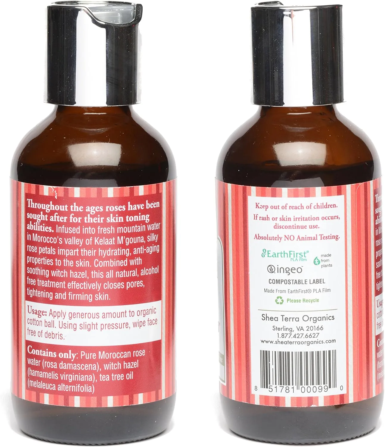 Shea Terra Organics Beauty Water, Toner & Face Mist – Damask Rose HIPS & Hazel | Natural Daily Hydrating Toner with Anti-Aging Rose & Witch Hazel to Soothe & Cleanse Inflamed Skin & Fight Acne – 4 oz
