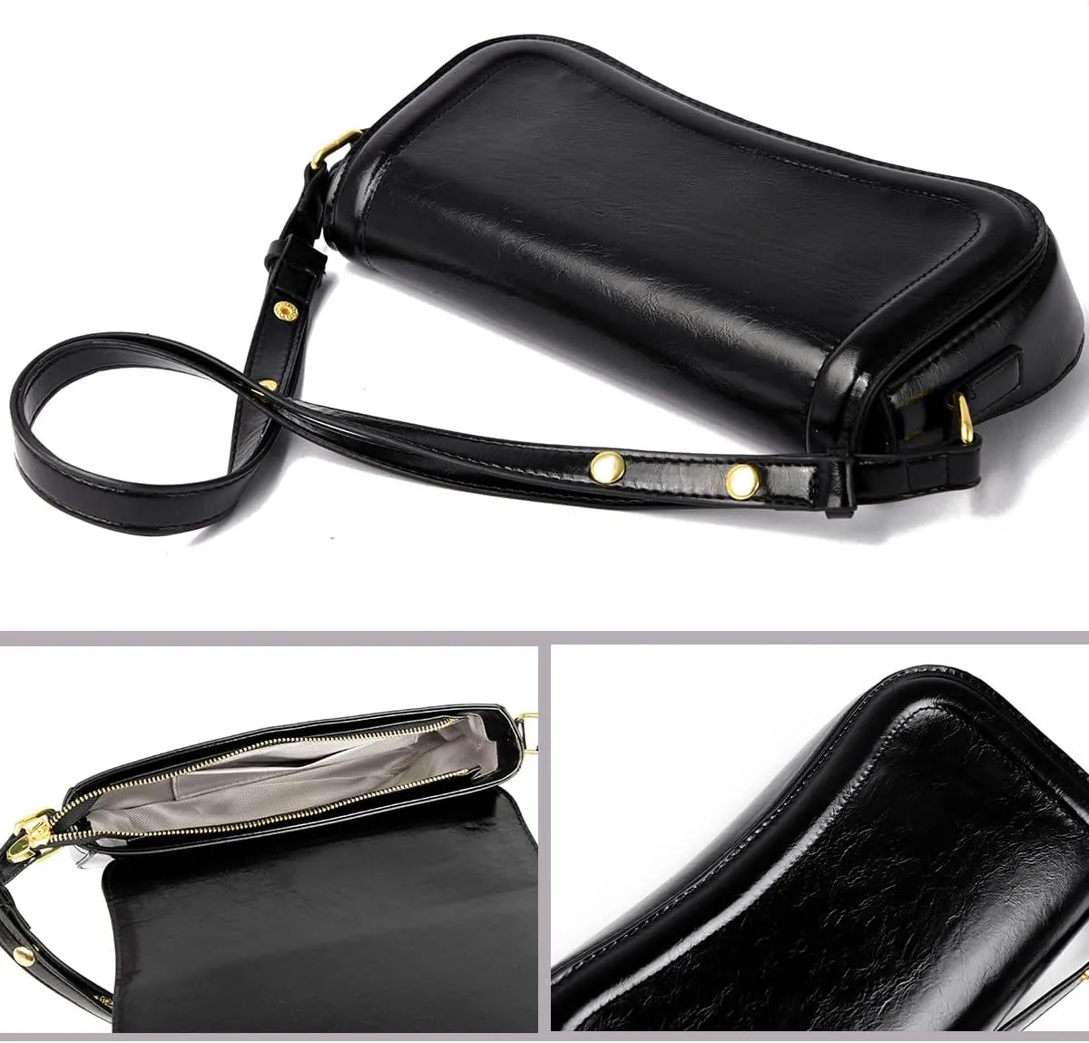 Shoulder Bag Retro Classic Purse Clutch Shoulder Tote HandBag with Zipper Closure for Women