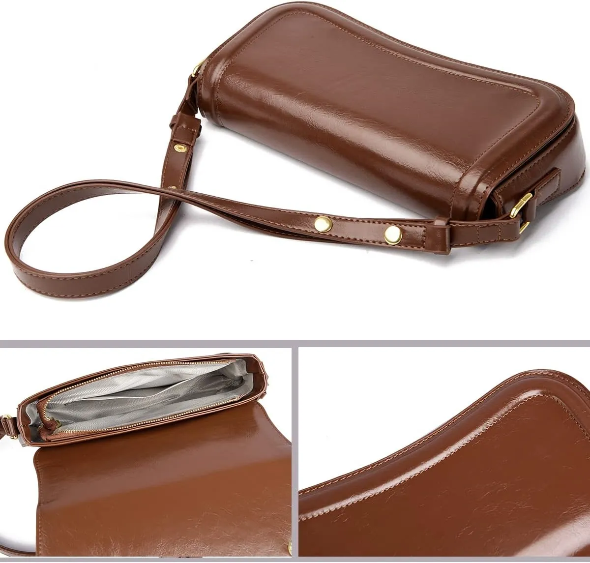 Shoulder Bag Retro Classic Purse Clutch Shoulder Tote HandBag with Zipper Closure for Women