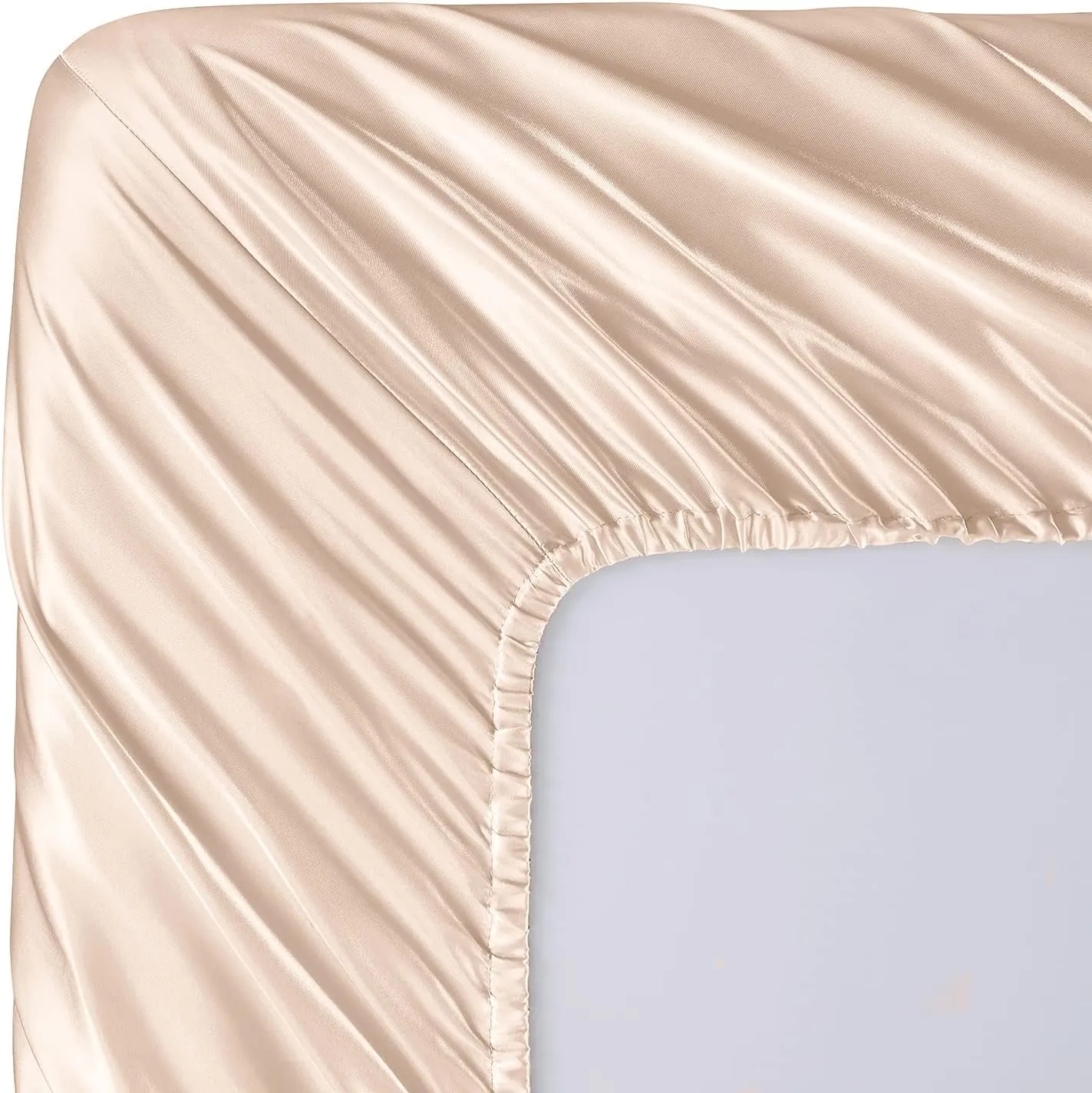SiinvdaBZX 4Pcs Satin Sheet Set Queen Size Ultra Silky Soft Blush Satin Queen Bed Sheets with Deep Pocket, 1 Fitted Sheet, 1 Flat Sheet, 2 Envelope Closure Pillowcases