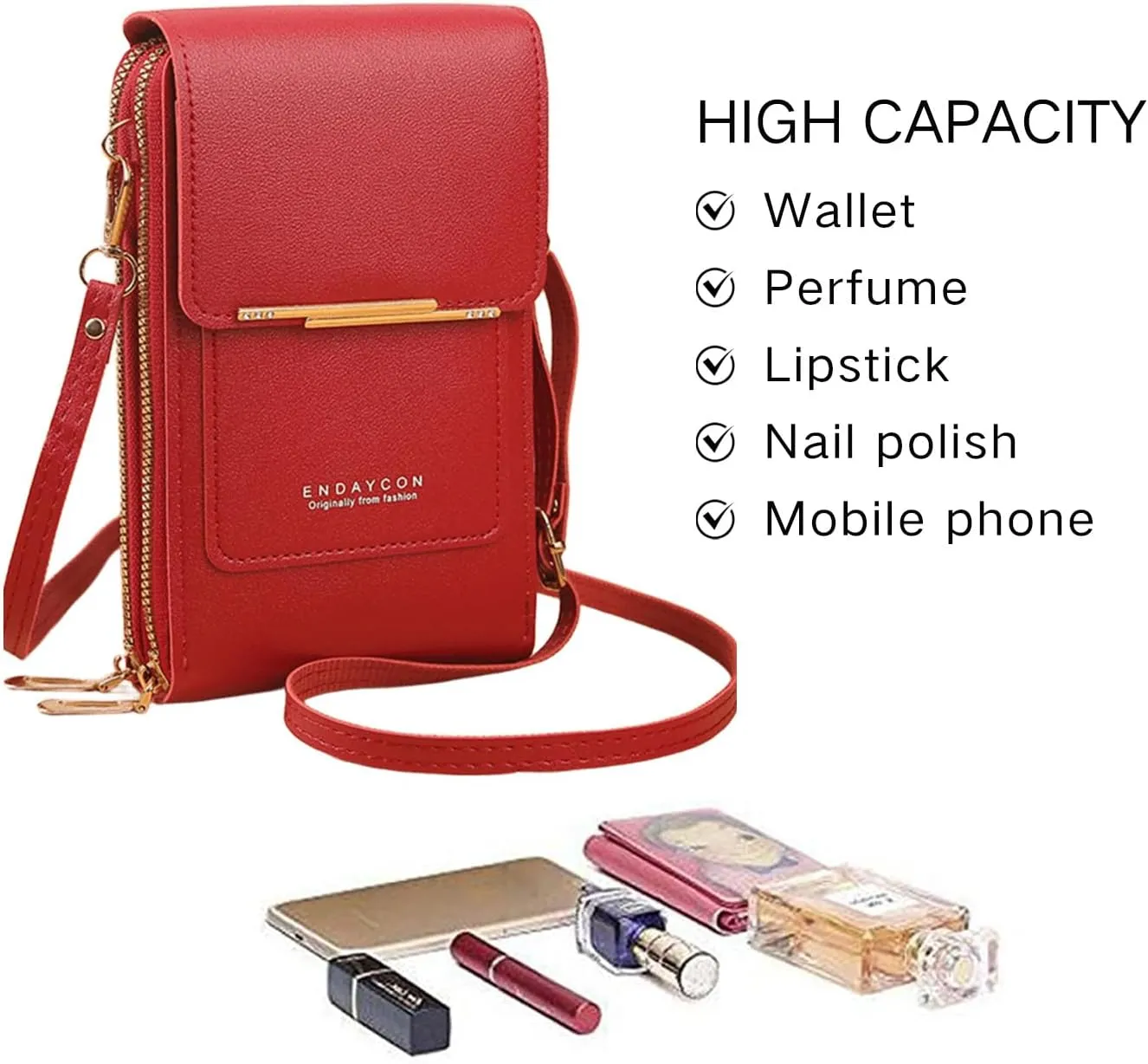 Small Crossbody Cell Phone Bag for Women, Mini Shoulder Purse with Credit Card Slots