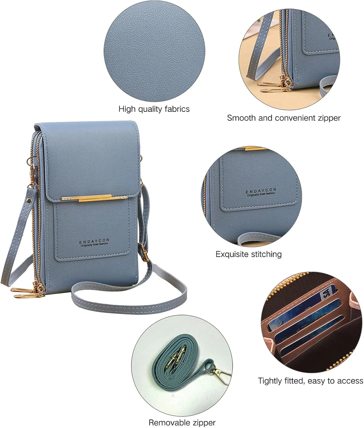 Small Crossbody Cell Phone Bag for Women, Mini Shoulder Purse with Credit Card Slots