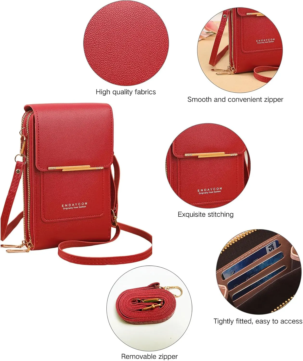 Small Crossbody Cell Phone Bag for Women, Mini Shoulder Purse with Credit Card Slots