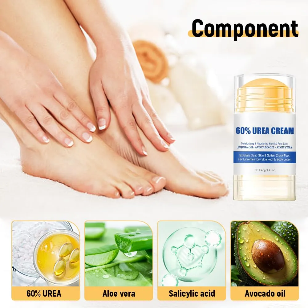 Smooth Steps Foot Therapy Balm, 2025 Upgraded Hydrating and Anti-Cracking Foot Cream, Foot Cream for Dry Cracked Heels and Feet Women Men Travel (Peach, Standard)