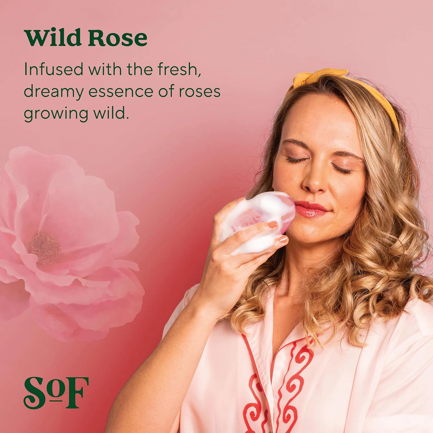 SoF Triple Milled Bar Soap - With Coconut Oil & Organic Shea Butter- Vegan & Non GMO- Free From Phthalates, Sulfates & Parabens- Wild Rose - 6 oz Bar 6 Bars