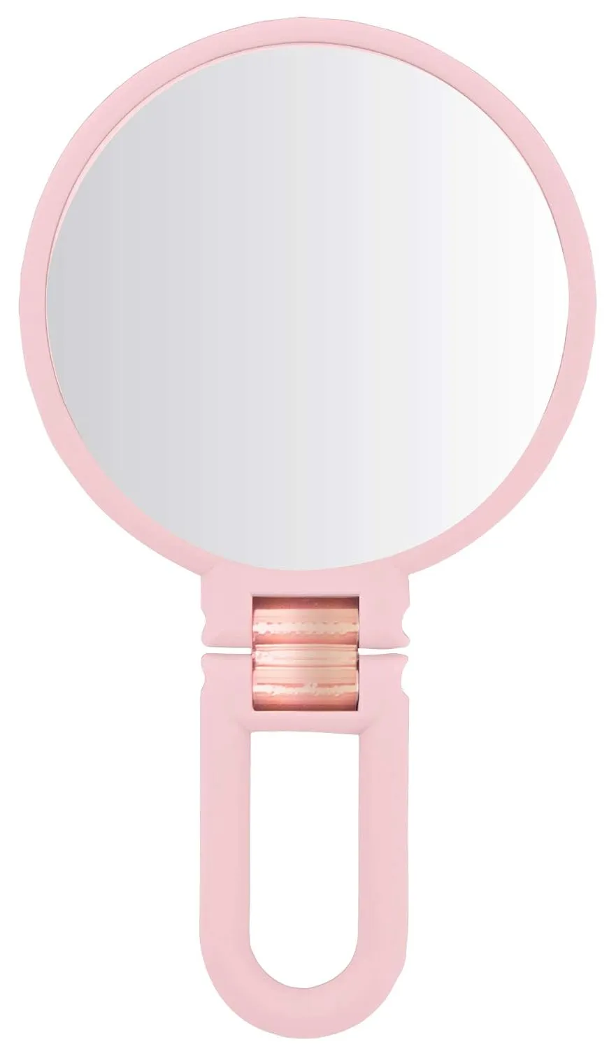 Soft Touch Handheld Mirror, 10x Magnification - Blush & Rose Gold