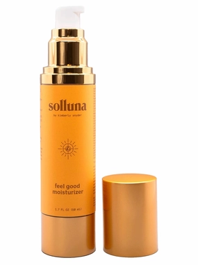Solluna by Kimberly Snyder Feel Good Moisturizer — Hydrating, Collagen Boosting & Anti-Aging Moisturizer with Retinol Alternative, Natural Oils, Plant Stem Cells & Extracts (1.7oz) Vegan & Non-GMO