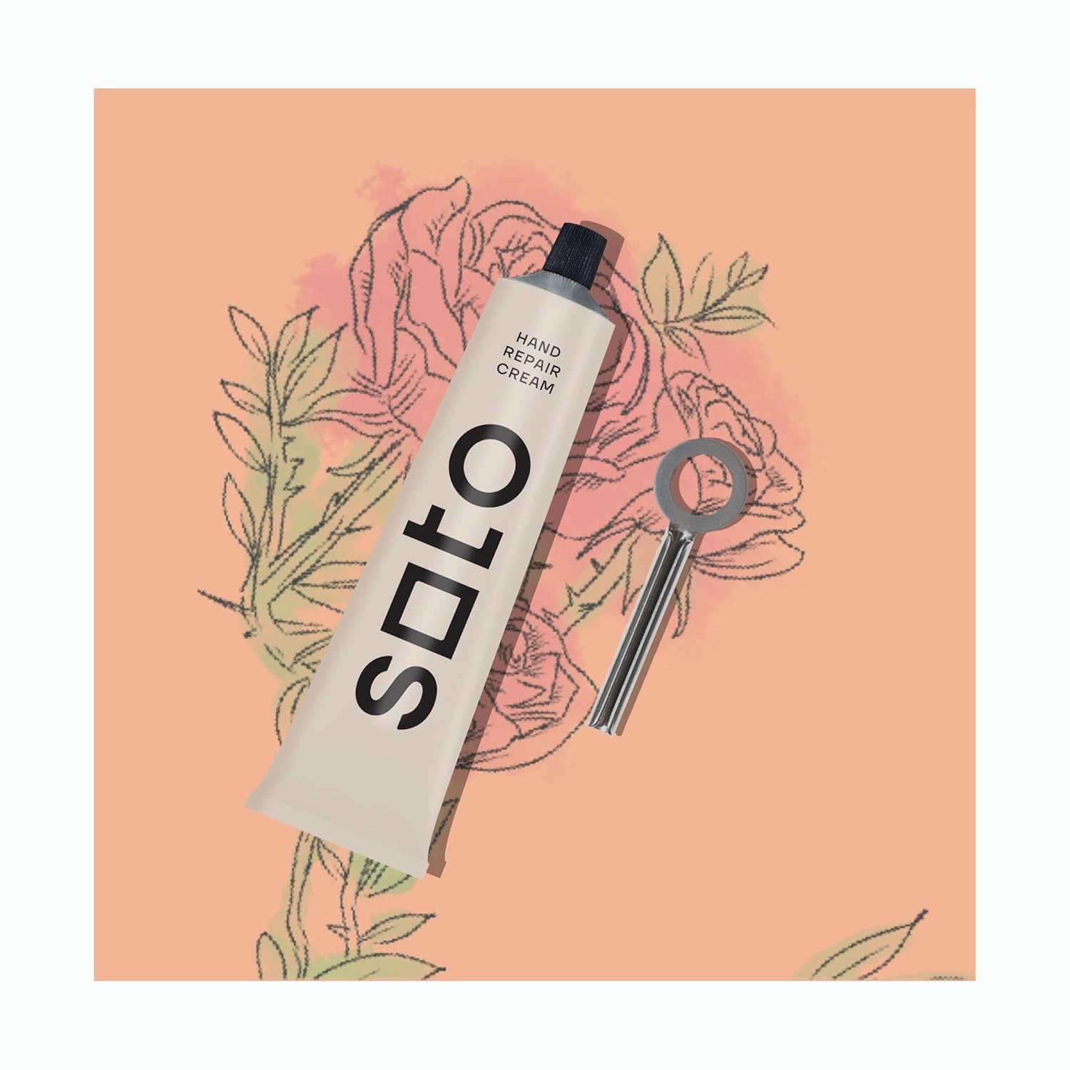 soto Hand Repair Cream (No. 34 Miaki Rose) - 4 Ounces of Nourishing Hand cream with hyaluronic acid and ceramides for healing dry, cracked hands