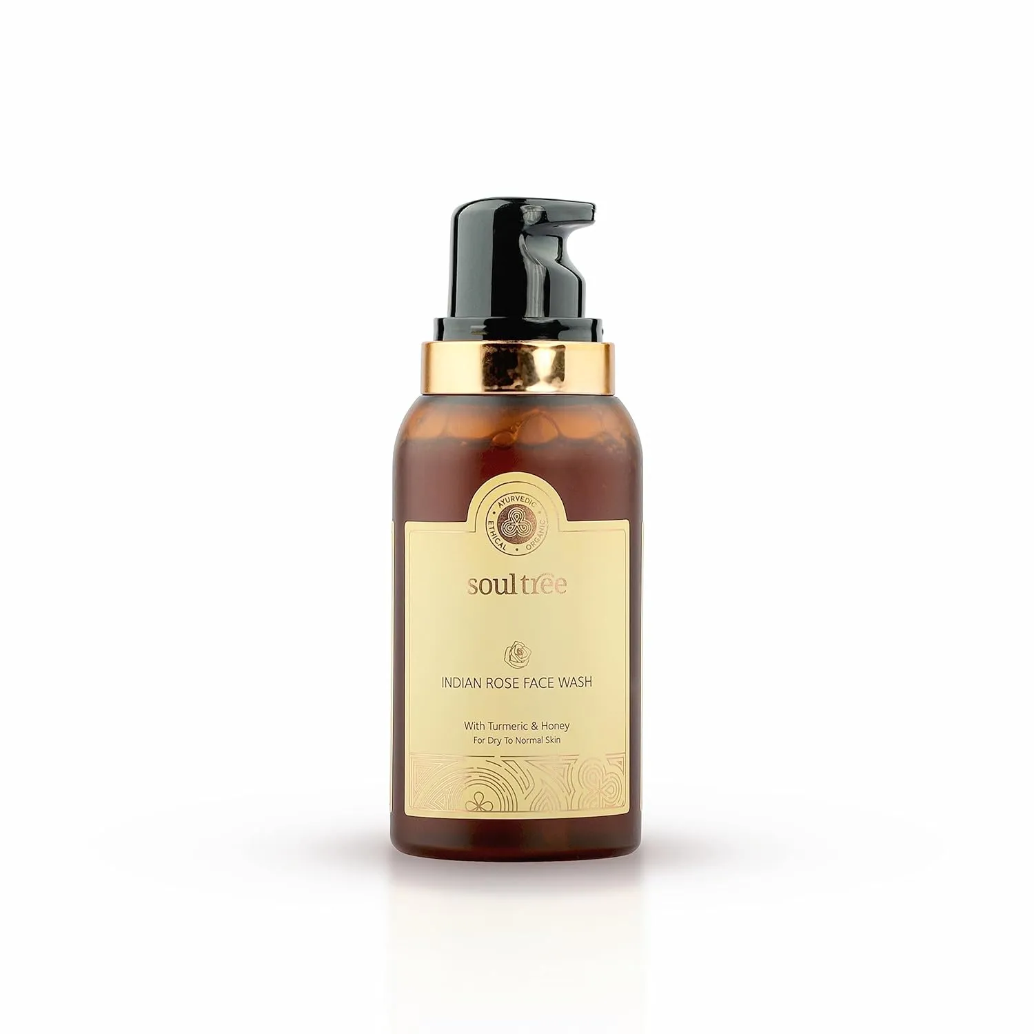 soul tree Indian Rose Face Wash, With Turmeric And Honey, Refreshing/Hydrating From Dry To Normal Skin, 120 Ml