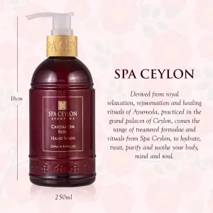 SPA CEYLON Cardamom Rose Hand Wash | Hydrating Liquid Hand Soap with Aloe Vera, Olive, and Coconut | Fragrant Pump Soap for All Skin Types