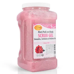 SPA REDI – Sensual Rose Pumice Scrub Gel, Exfoliating, Hydrating & Nourishing, Infused with Hyaluronic Acid, Amino Acids, Panthenol and Comfrey Extract for Glowy Smooth Skin – 128oz Gallon