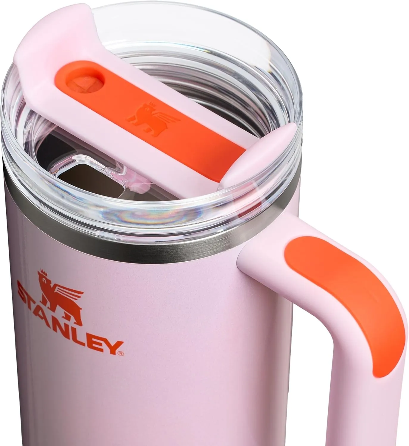 Stanley Quencher H2.0 Tumbler with Handle and Straw 30 oz | Flowstate 3-Position Lid | Cup Holder Compatible for Travel | Insulated Stainless Steel Cup | BPA-Free | Rose Petal Shimmer
