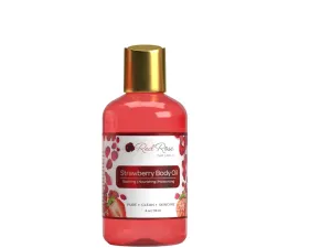 Strawberry Body Oil, Natural Body Oil For Women, Shower and Bath Perfume, Hydrating & Deep Moisturizing, Reduce Dry Skin, Long Lasting Fragrance, Vegan - 4 fl. oz