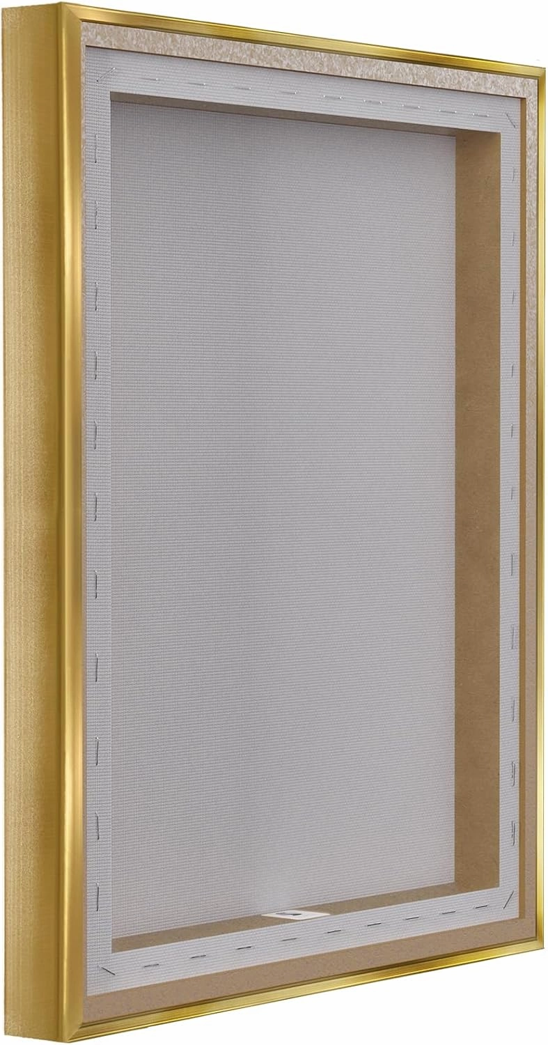 Stupell Industries Glam Diamond Lipstick Gold Framed Floater Canvas Wall Art Design by Ziwei Li