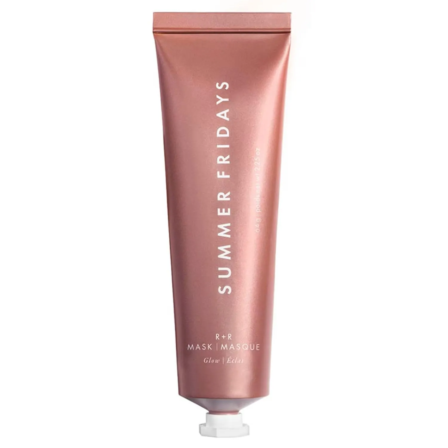 Summer Fridays R R Mask - Brightening   Hydrating Face Mask with Restorative Natural Oils & Bulgarian Rose - Gently Buffs Dry Skin for a Petal - Soft Glow (2.25 Oz)