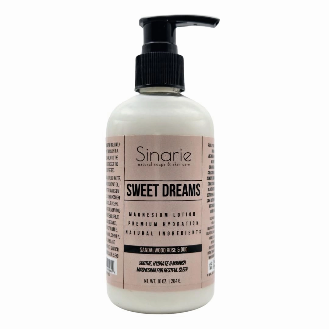 Sweet Dreams Magnesium Lotion - 10 oz | Hydrating & Soothing Body Lotion for All Skin Types | Natural Magnesium Enriched Moisturizer (10 oz., Sandalwood Rose   Oud)