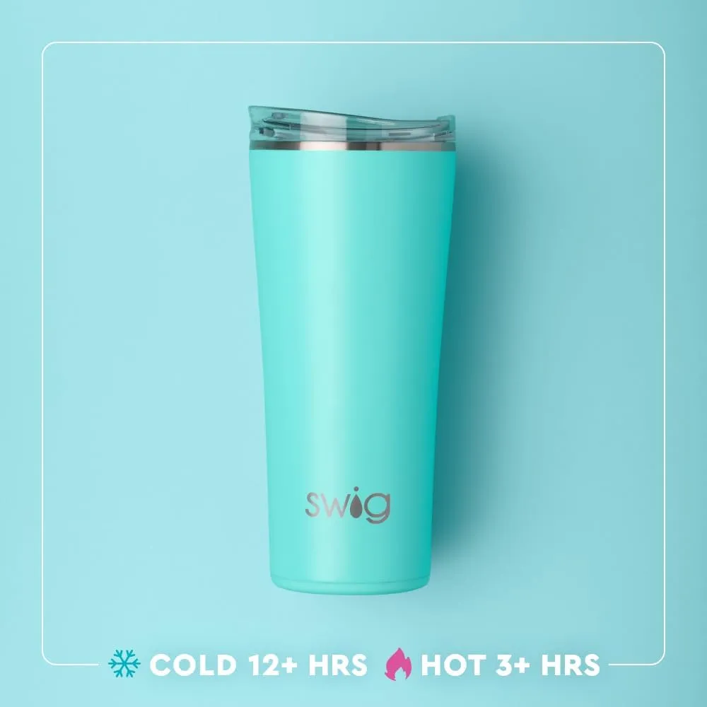 Swig Life 22oz Insulated Tumbler, Travel Coffee Tumbler with Lid, Cup Holder Friendly Travel Coffee Mug, Stainless Steel Thermos (Bride to Be)