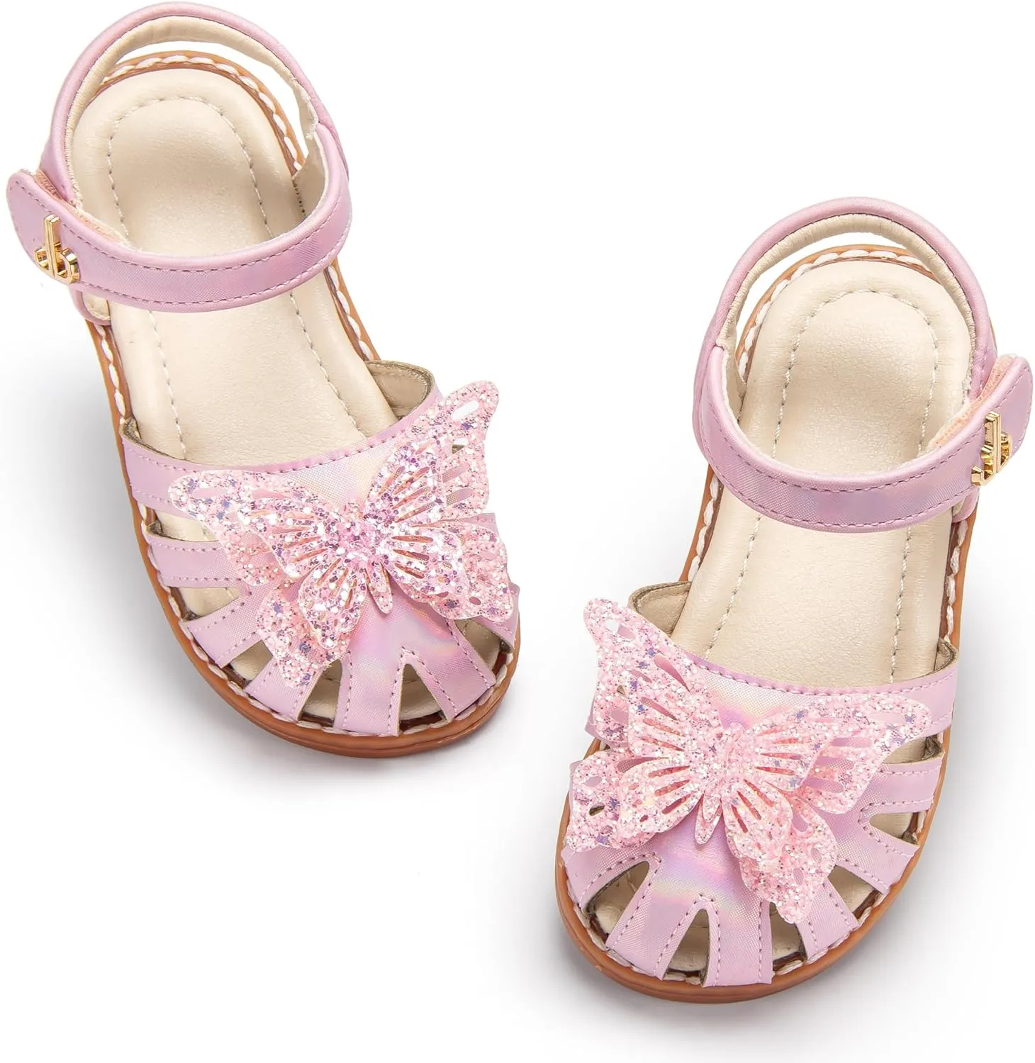 THEE BRON Princess Toddler Close Toe Sandals | Retro Lace-Up Design | Breathable Girls Shoes 3-12 Years