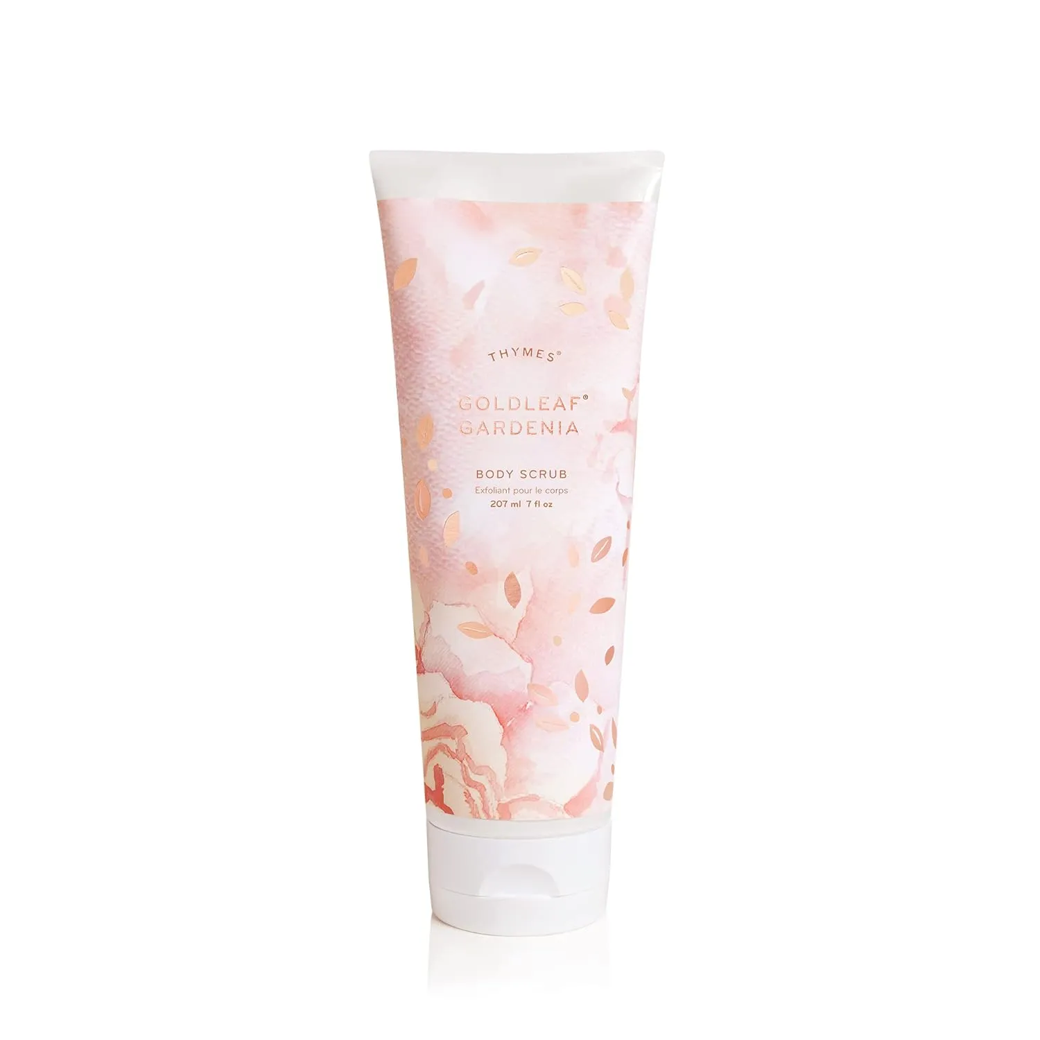 Thymes Exfoliating Body Scrub Infused with Hydration-Boosting Hyaluronate & Glycerin - Moisturizing Body Scrubs for Women & Men - Perfect Self Care Gifts for Women (Goldleaf Gardenia, 7 fl oz)
