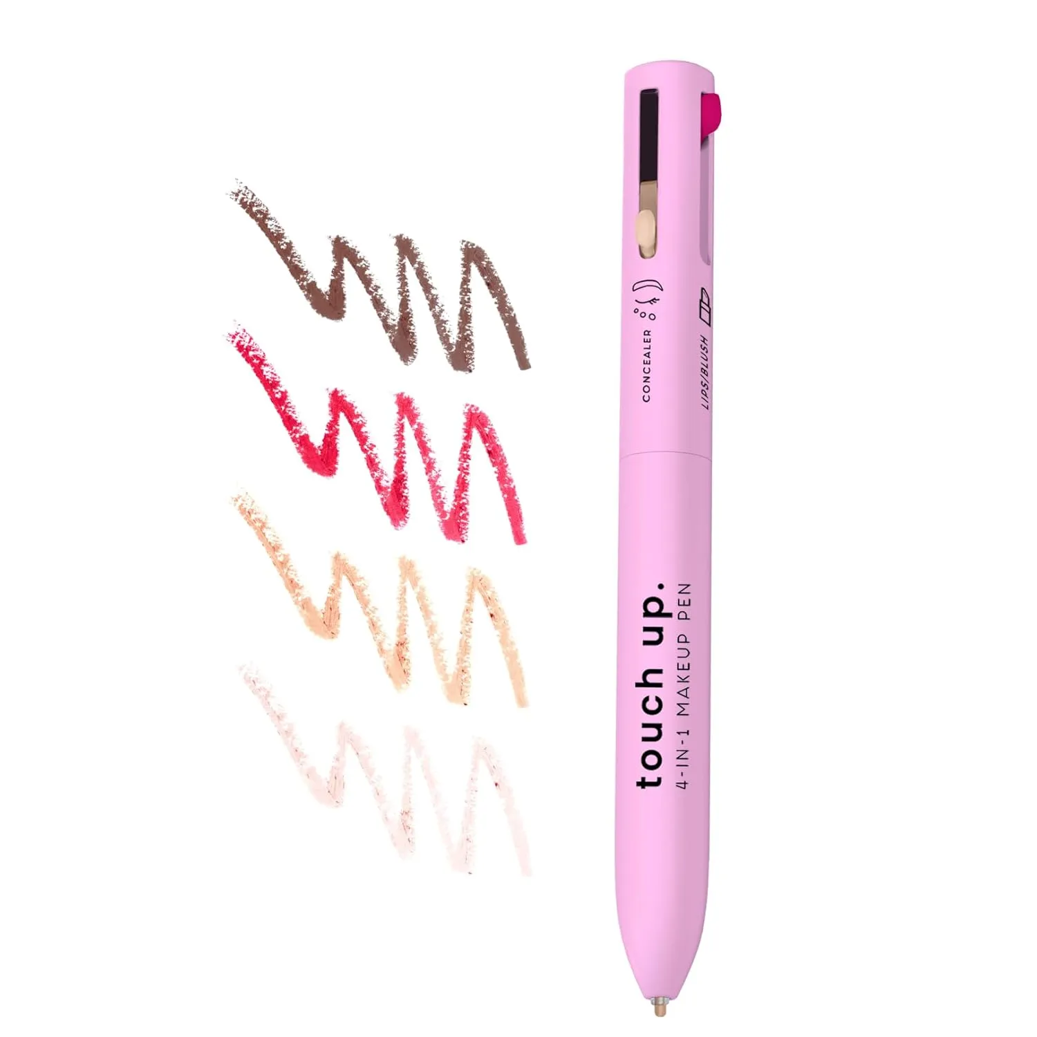 Touch Up 4-in-1 Makeup Pen (Concealer, Eye/Brow Liner, Lip/Blush, & Brightener) All-in-One, Multi-Functional Portable Beauty Product, On The Go Travel Makeup Pencil