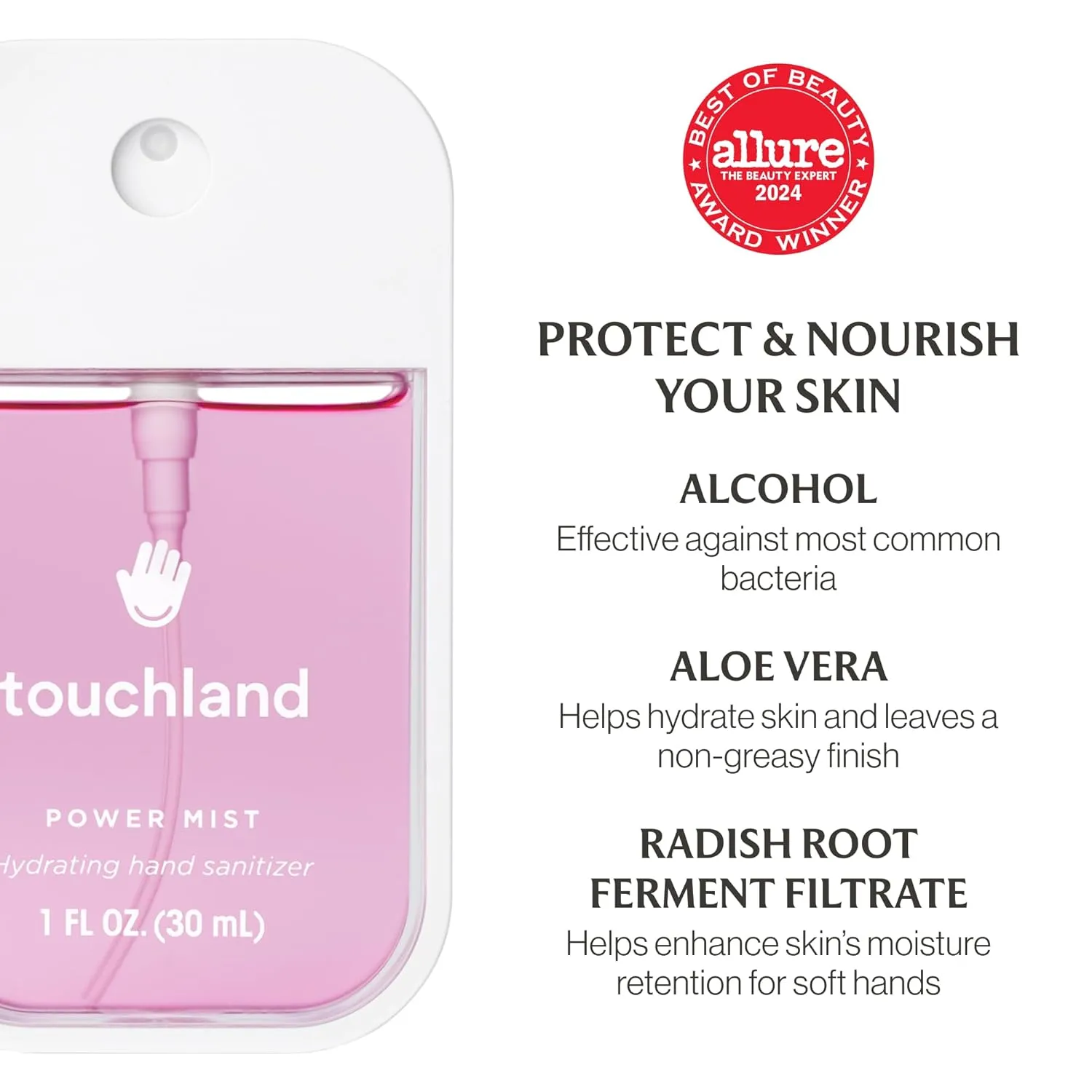 Touchland Power Mist Hydrating Hand Sanitizer Spray, JUICY 5 Set (Citrus, Berry, Watermelon, Peach, Mango), 1 FL. OZ. Travel Size (Set of 5)