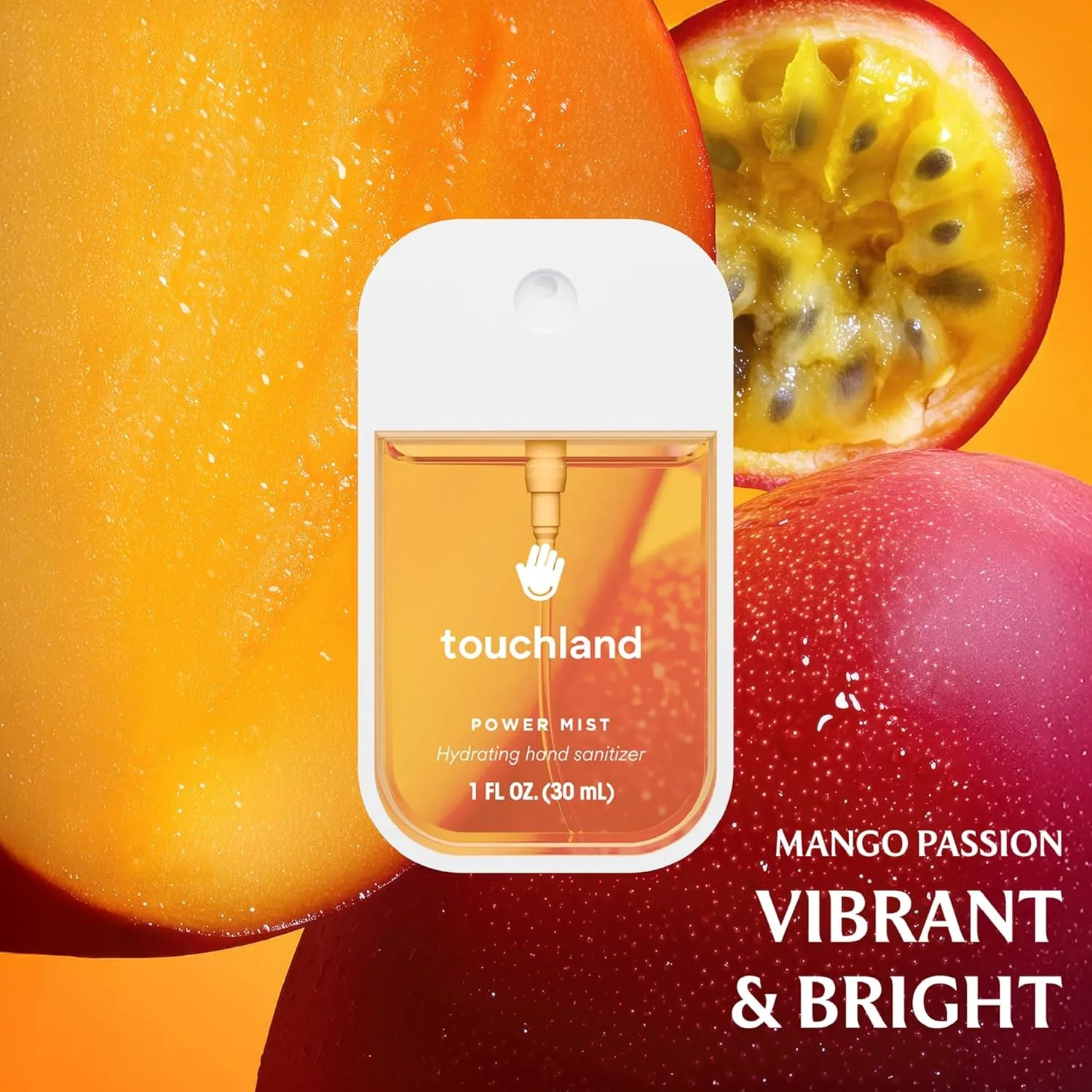 Touchland Power Mist Hydrating Hand Sanitizer Spray, JUICY 5 Set (Citrus, Berry, Watermelon, Peach, Mango), 1 FL. OZ. Travel Size (Set of 5)