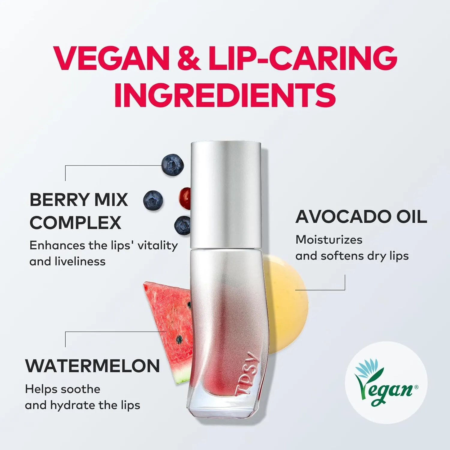 TPSY Juicy Lip Plumper (08 Feel More) - Coral Rose, Tinted Lip Plumping Gloss, Volumizing & Hydrating, for Fuller Lips, Non-Sticky Glossy Finish, Vegan