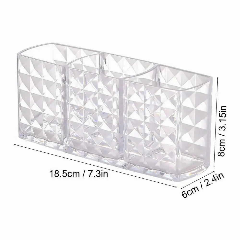 Transparent Glass Makeup Brush Storage Box Gold Cosmetics Container Ring Pencil Lipstick Holder Make Up Brushes Organizer