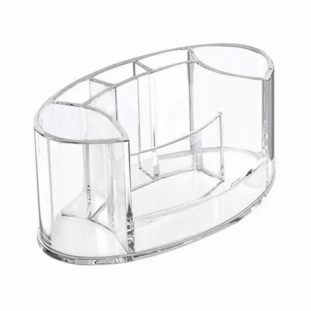 Transparent Glass Makeup Brush Storage Box Gold Cosmetics Container Ring Pencil Lipstick Holder Make Up Brushes Organizer