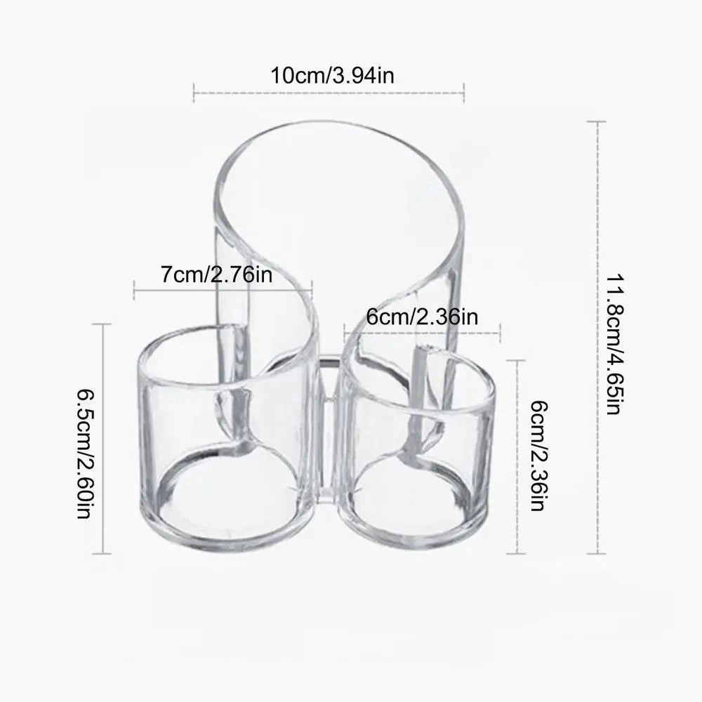 Transparent Glass Makeup Brush Storage Box Gold Cosmetics Container Ring Pencil Lipstick Holder Make Up Brushes Organizer