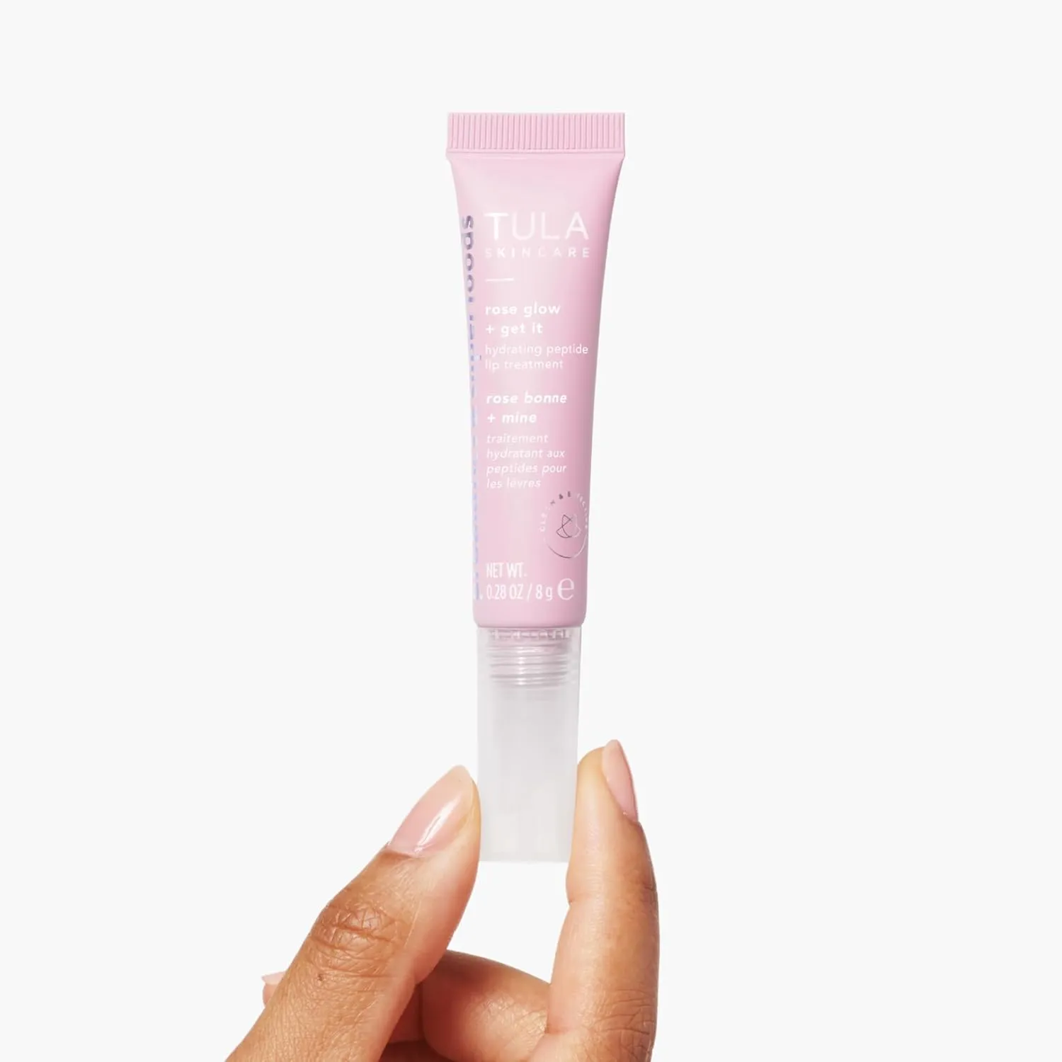 TULA Skin Care Rose Glow   Get It Lip Balm - Hydrating Peptide Lip Treatment with Hyaluronic Acid & Vitamin E, 0.28 oz.