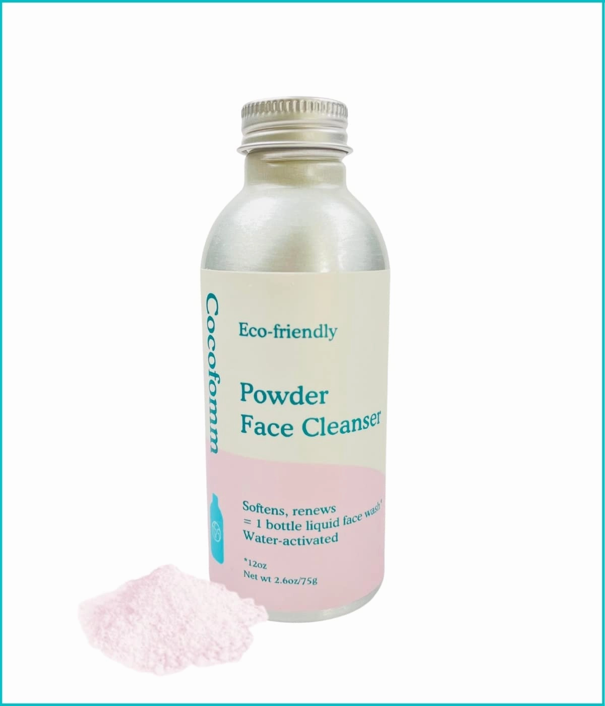 Ultra Gentle Powder Face Cleanser - All Natural, Plastic Free, Made in USA - Hydrating for Sensitive or Dry Skin - Up to 50 Washes - 1 Refillable Bottle (2.6oz)