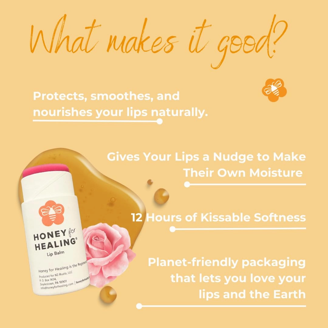Ultra-Hydrating Tinted Formula Made with Manuka Honey 15  UMF, Coconut Oil, Beeswax | 12  Hour Moisture, Zero Waste Recyclable Tube | Lip Moisturizer & Color in One 0.25 oz / 7 gr (Soft Rose)