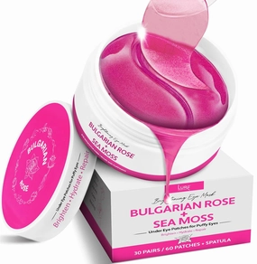 Under Eye Mask Under Eye Gels with Irish Sea Moss Bulgarian Rose and Hyaluronic Acid 60 Eye Gels (30 Pairs) Eye Masks for Men and Women