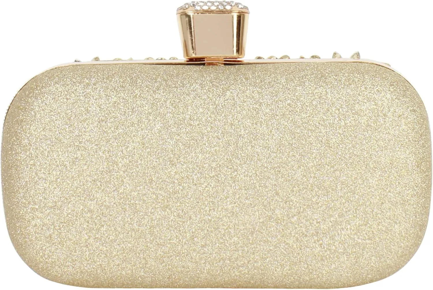 Van Caro Womens Metal Clutch Geometric Evening Handbag Diamond Chain Purse