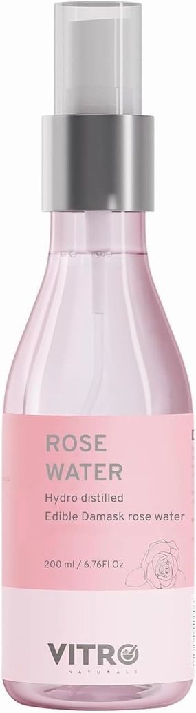 Vi TRO 100% Natural Rose Water Face Toner | Hydrating & Alcohol-Free | Tightens Pores, Balances pH | for All Skin Types | 200ml