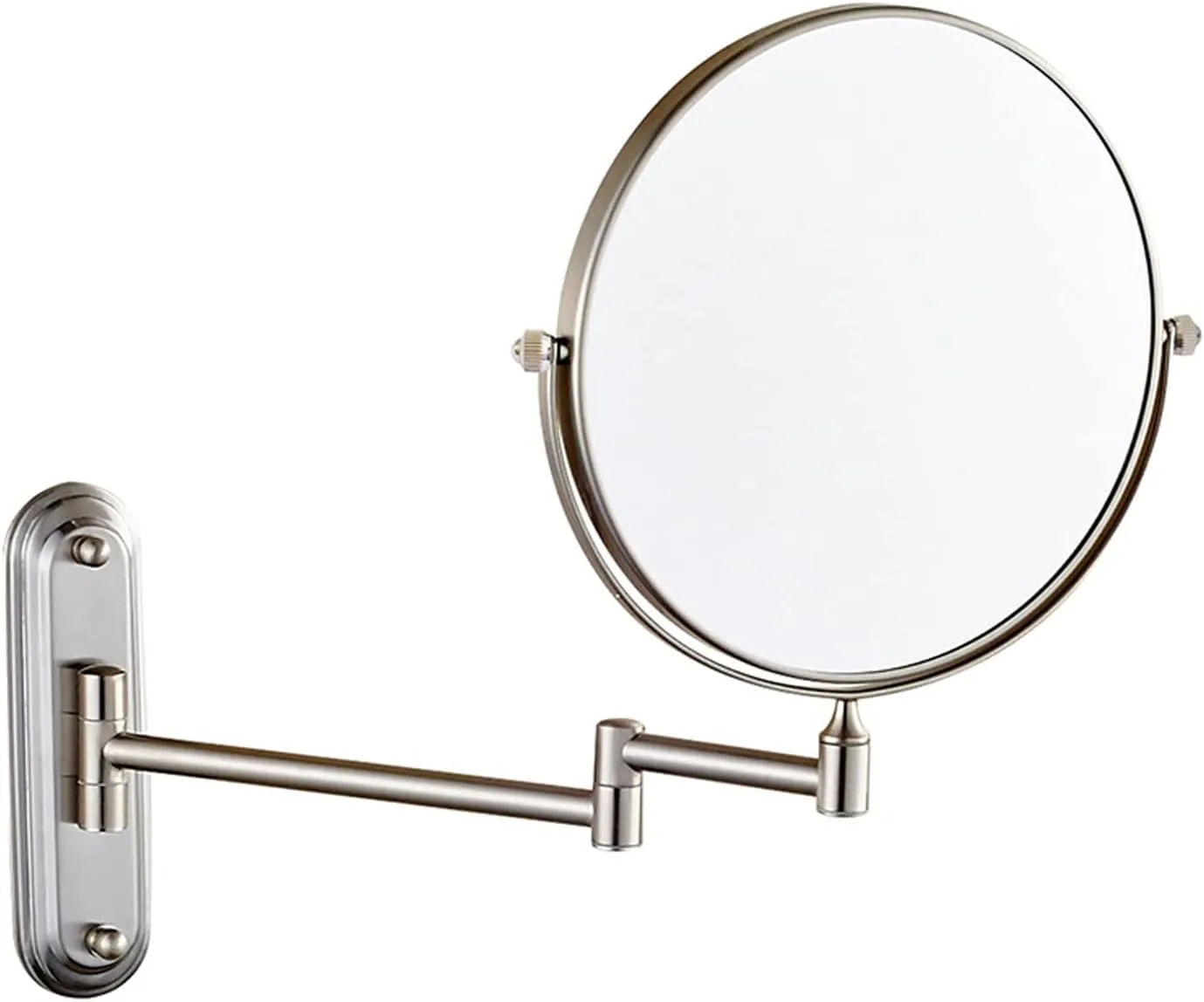 Wall Mounted Makeup Mirror,1x/ 10x Magnifying Mirror,Make Up Mirror,8'' Two-Sided Swivel Extendable Bathroom Mirror,360° Swivel Double Sided Extendable Bathroom Mirror for Shaving