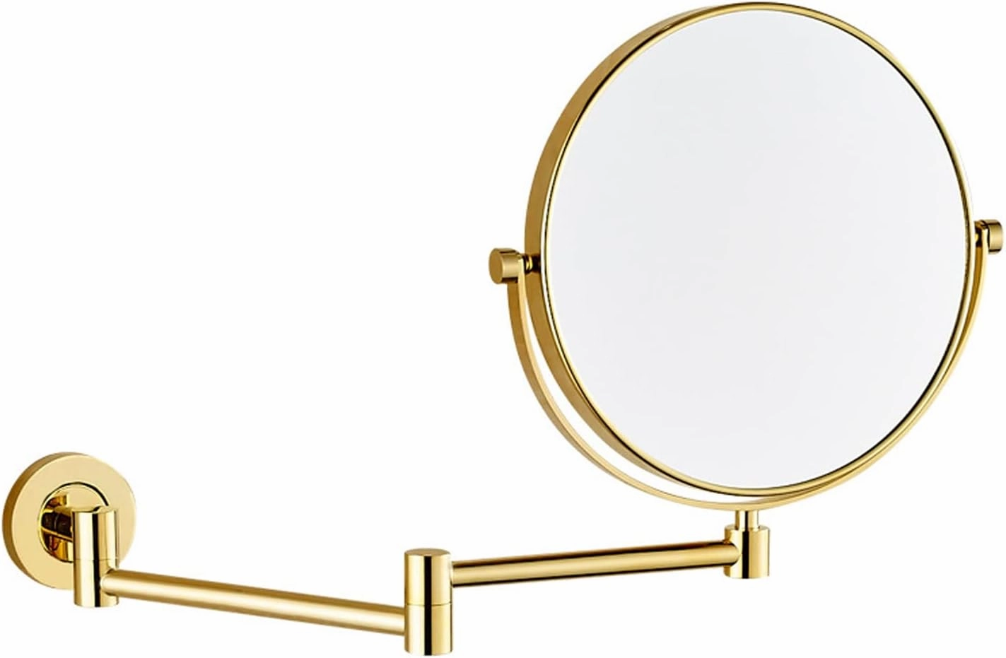 Wall Mounted Makeup Mirror, Make Up Mirror, 1x/ 10x Magnifying Mirror, 8'' Two-Sided Swivel Extendable Bathroom Mirror, 360° Swivel Double Sided Extendable Bathroom Mirror for Shaving